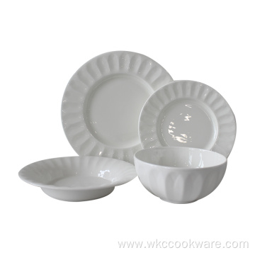 Wholesale Embossed Porcelain Tableware Set Ceramic Plate